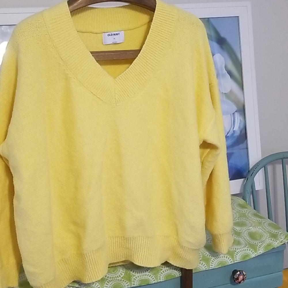 Old Navy Yellow Crop Sweater
